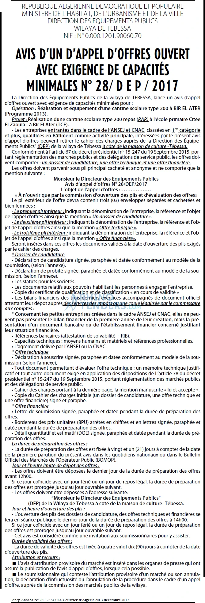 Le Courrier d'Algerie