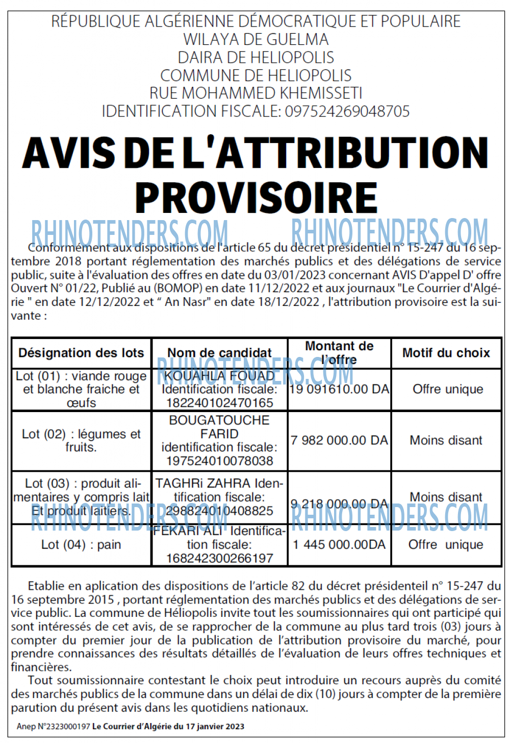 Le Courrier d'Algerie