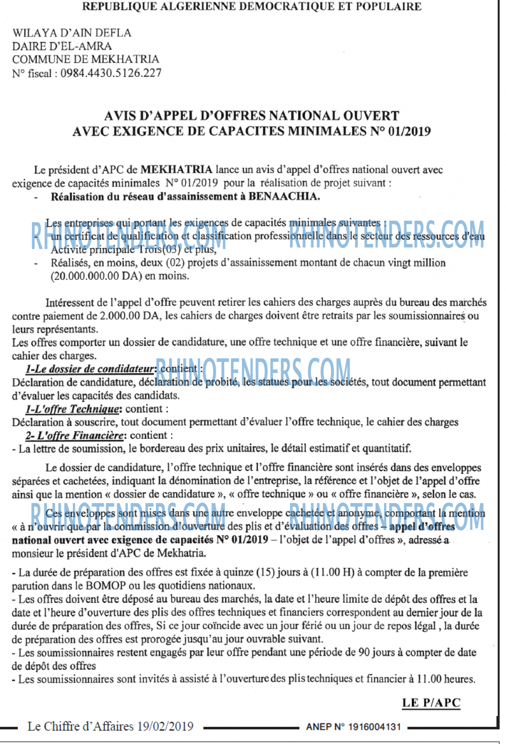 Le Chiffre d'Affaires