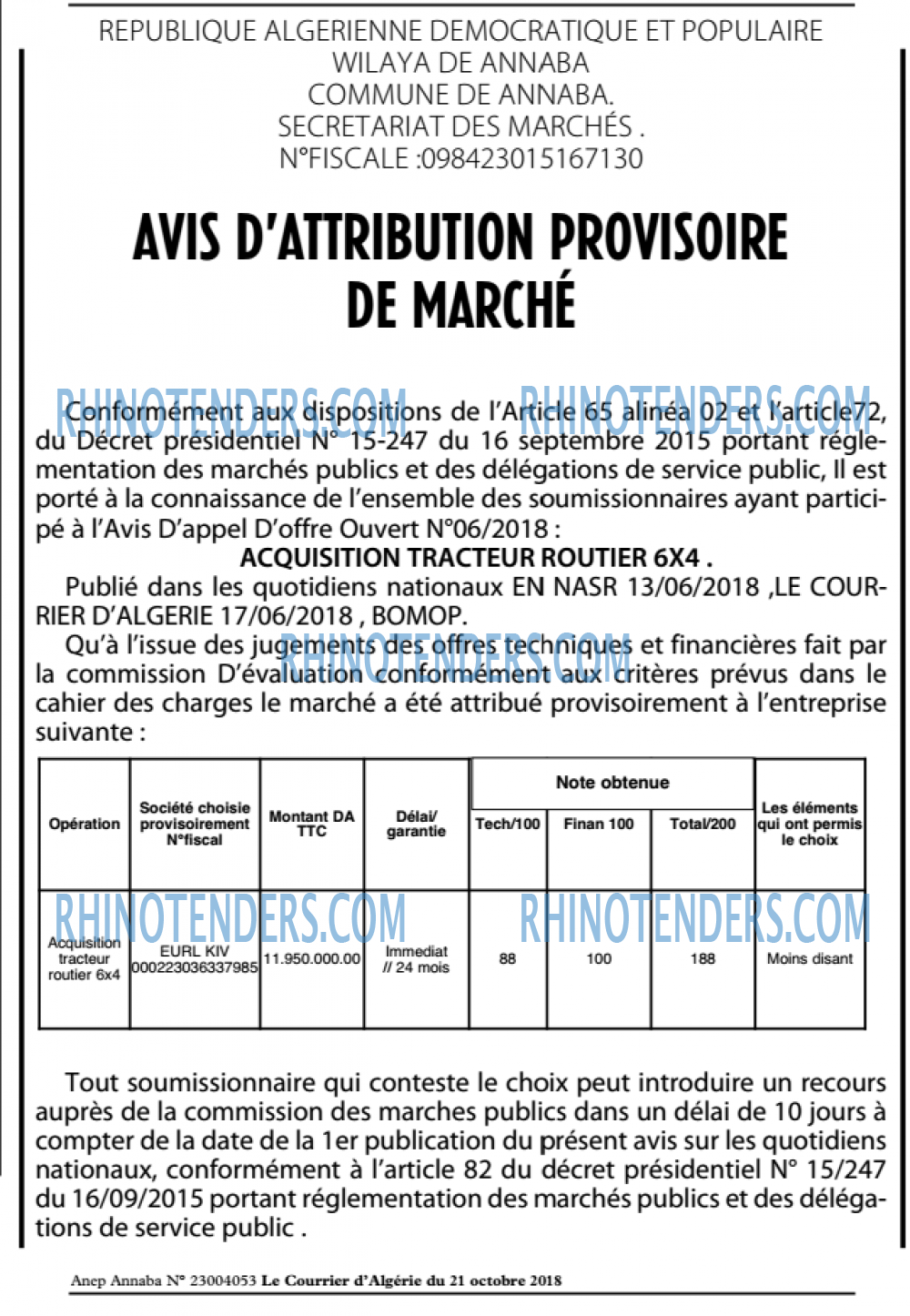 Le Courrier d'Algerie