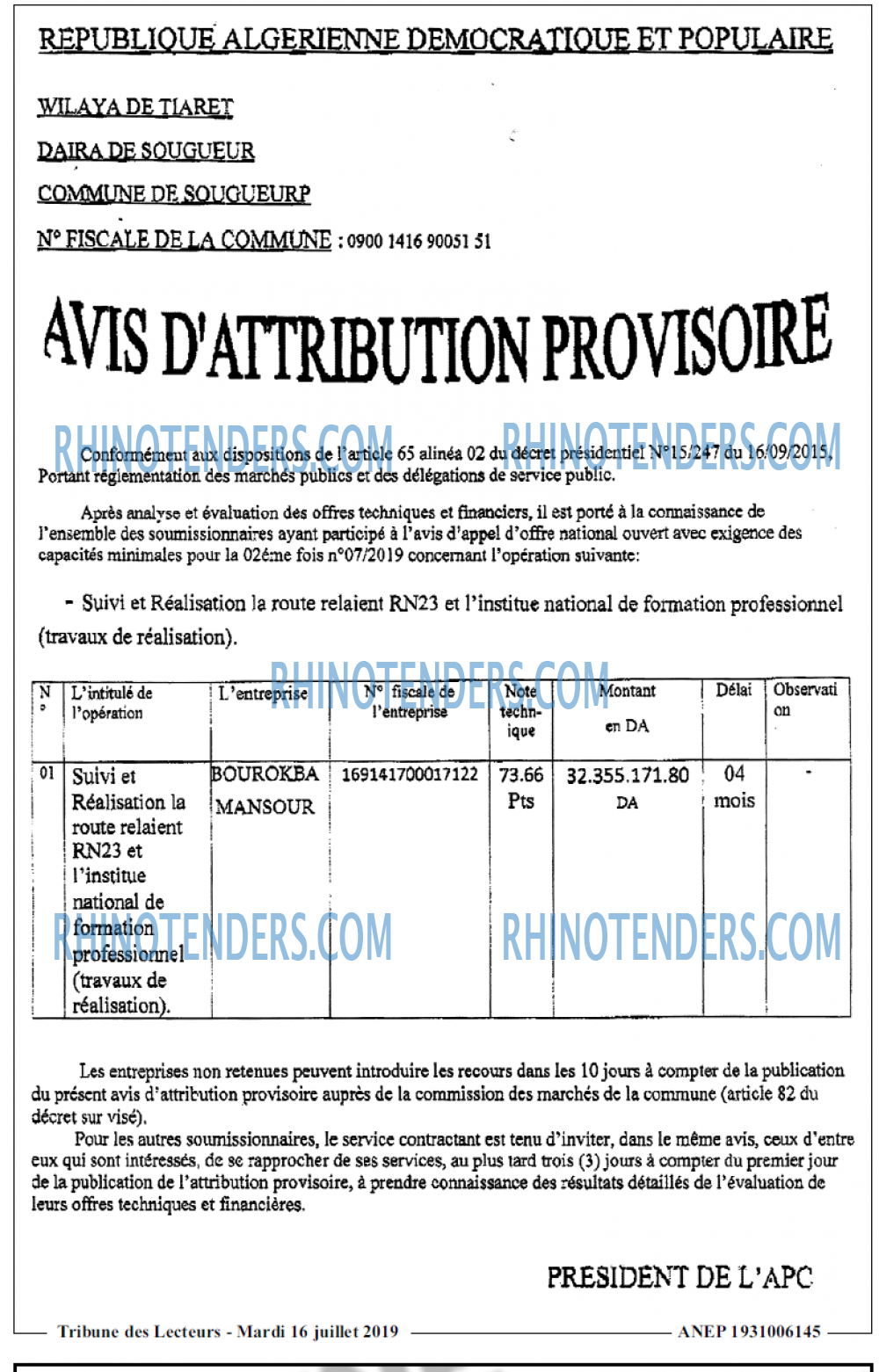 TRIBUNE DES LECTEURS