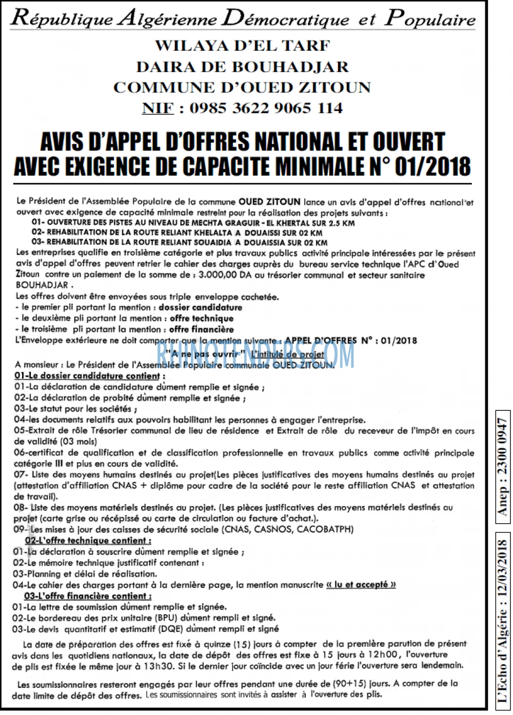 L'ECHO D'ALGERIE