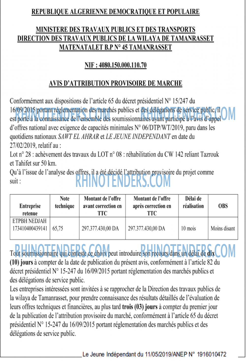 Jeune Independant