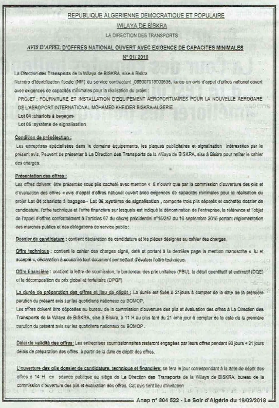 LE SOIR D'ALGERIE