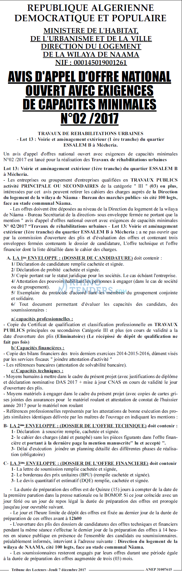 TRIBUNE DES LECTEURS