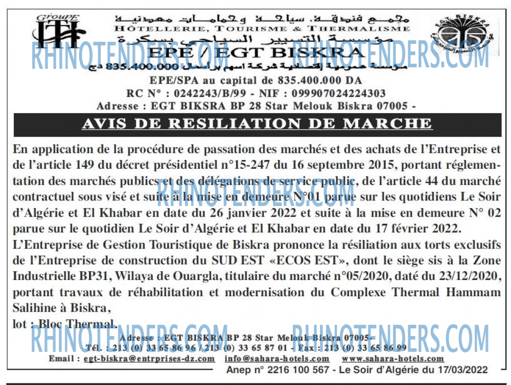 LE SOIR D'ALGERIE