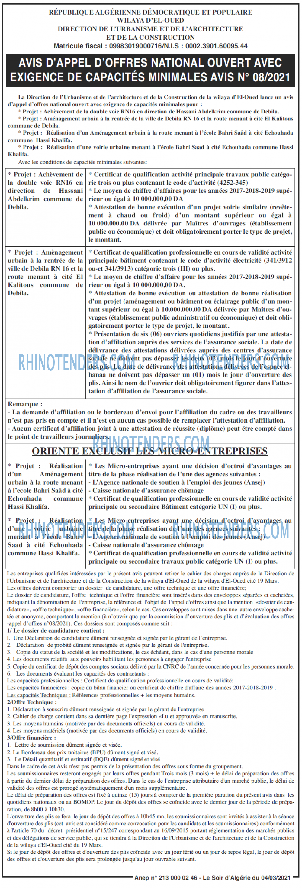 LE SOIR D'ALGERIE