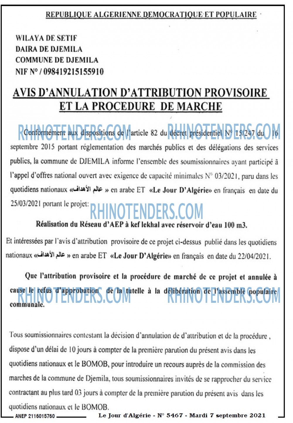 Le Jour d'Algérie