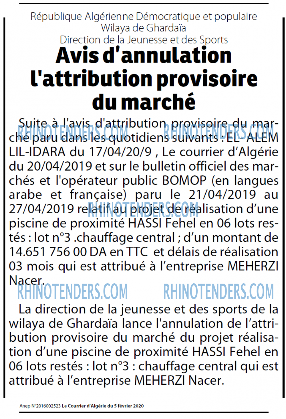 Le Courrier d'Algerie