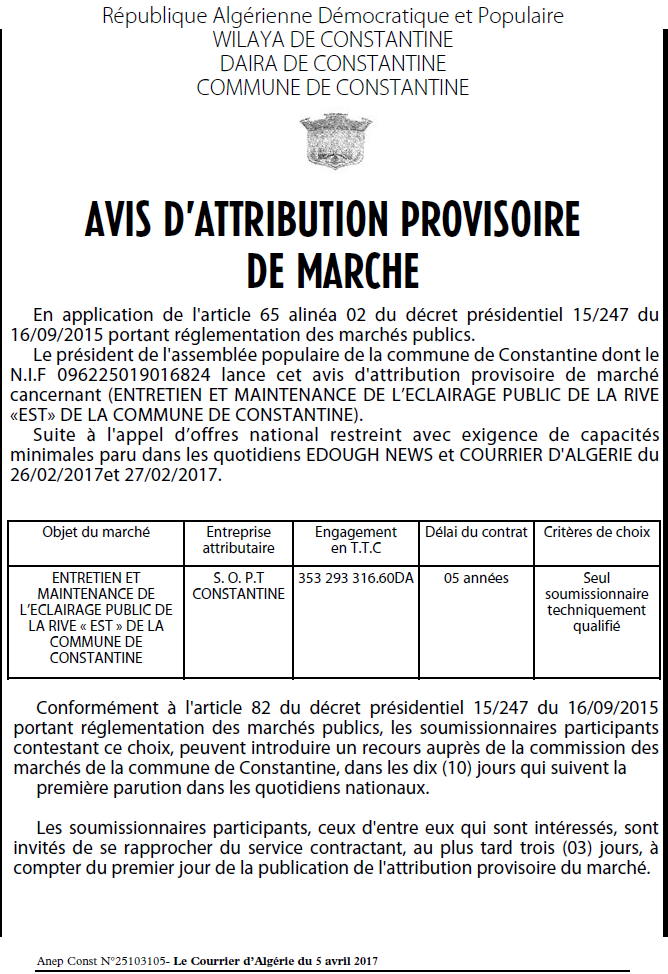 Le Courrier d'Algerie