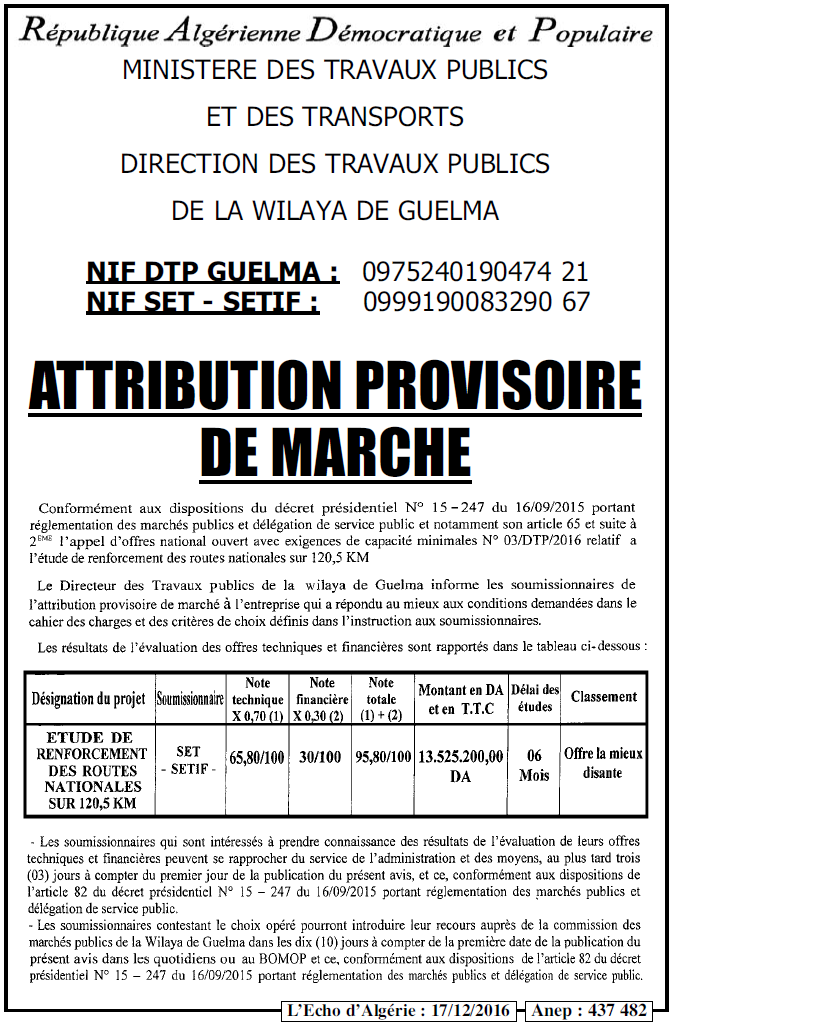L'ECHO D'ALGERIE