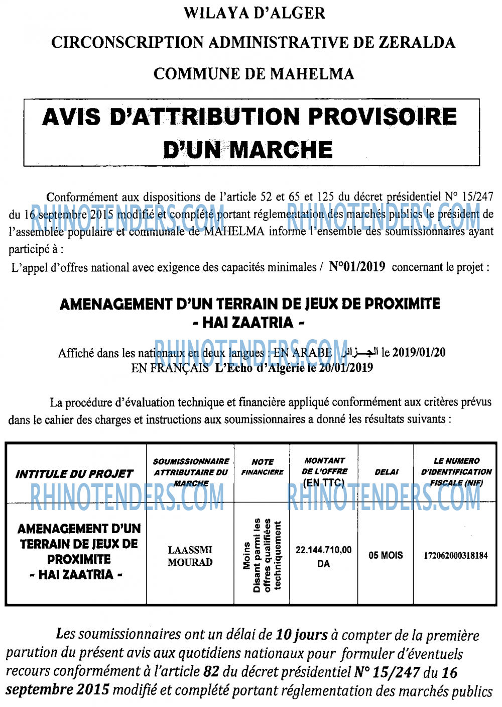 L'ECHO D'ALGERIE