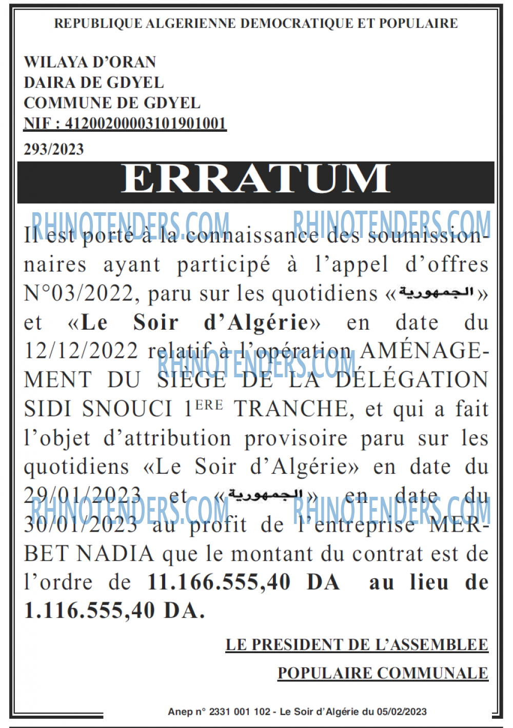 LE SOIR D'ALGERIE