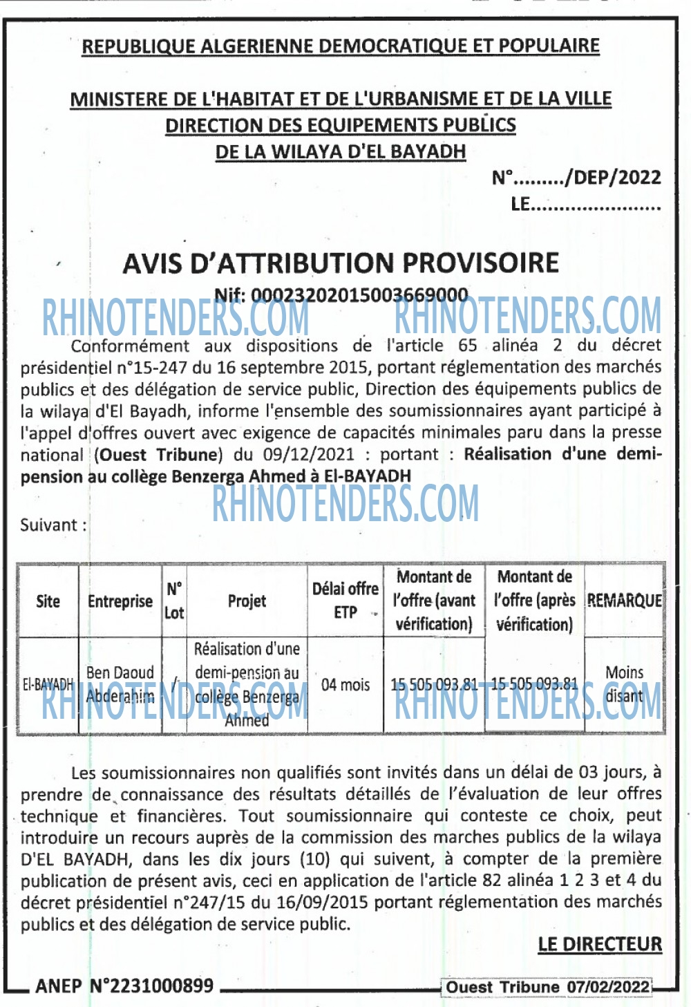 ouest TRIBUNE