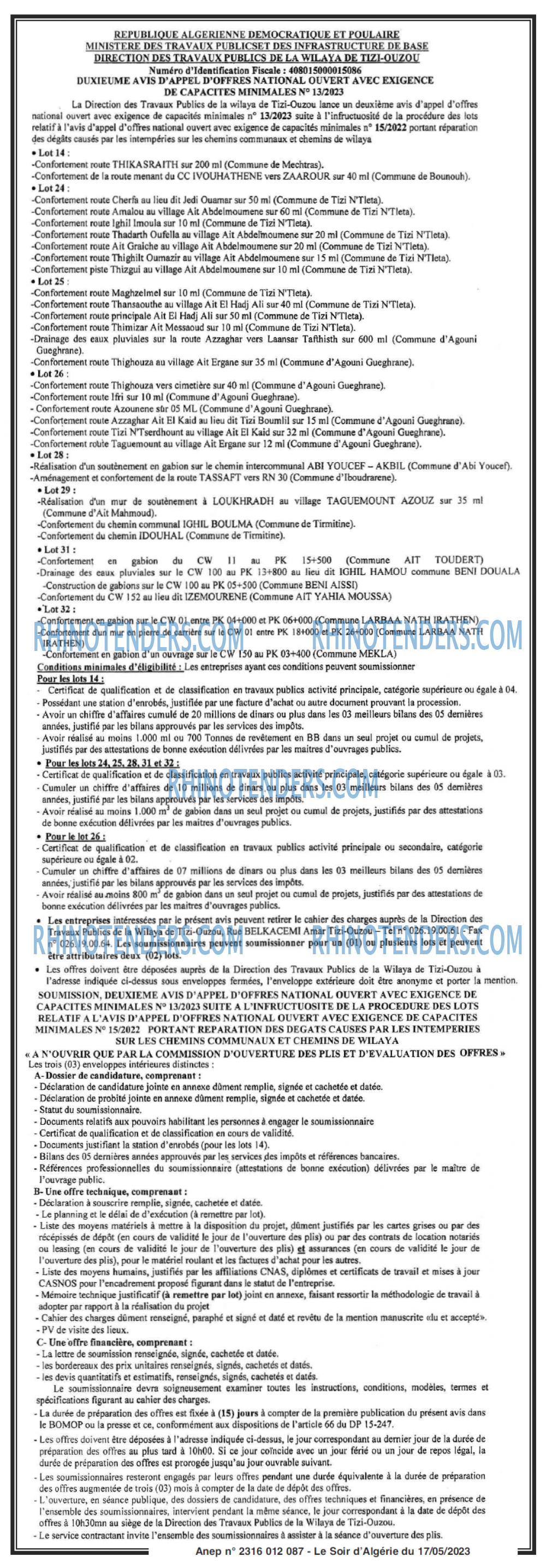 LE SOIR D'ALGERIE