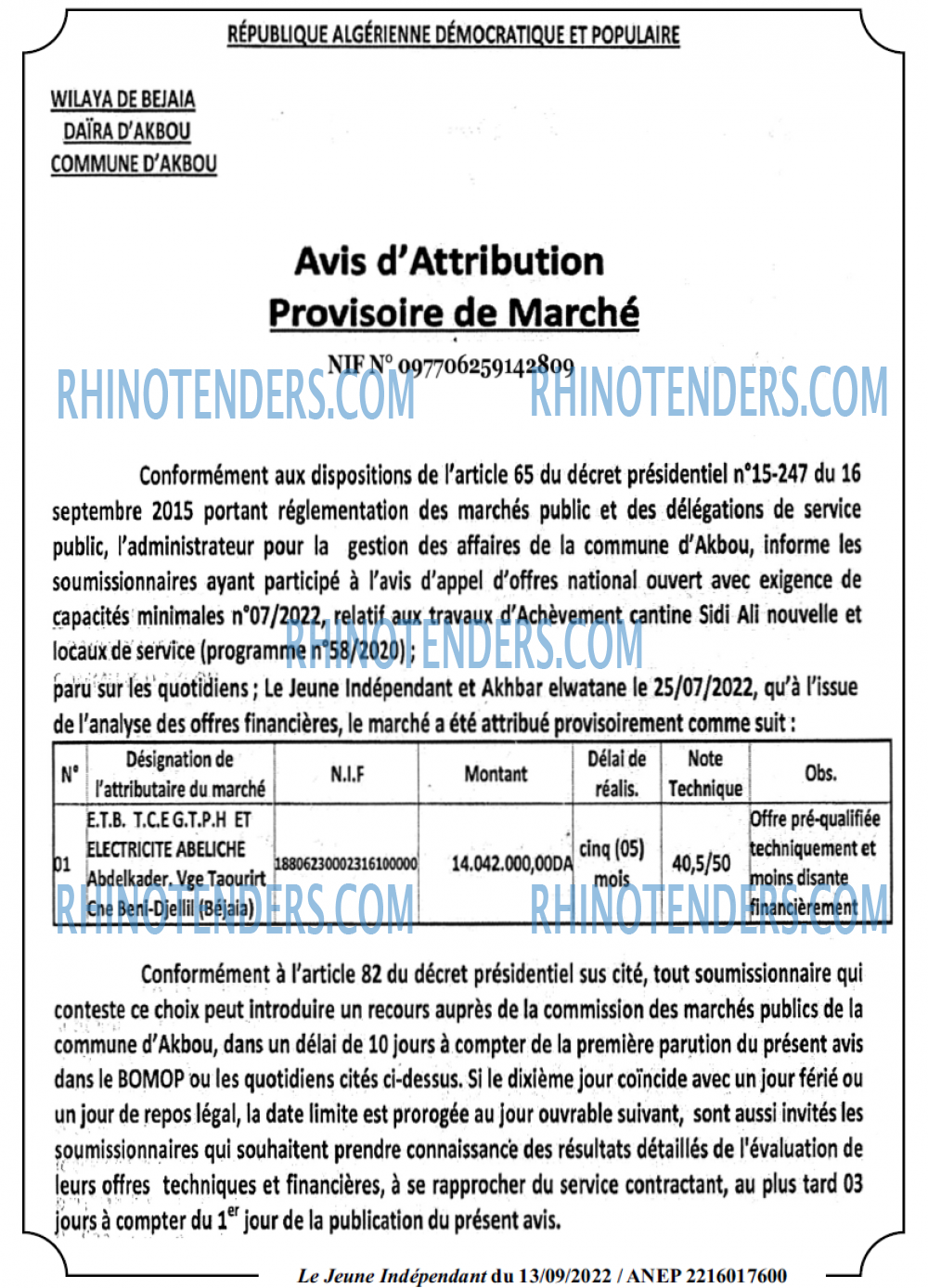 Jeune Independant