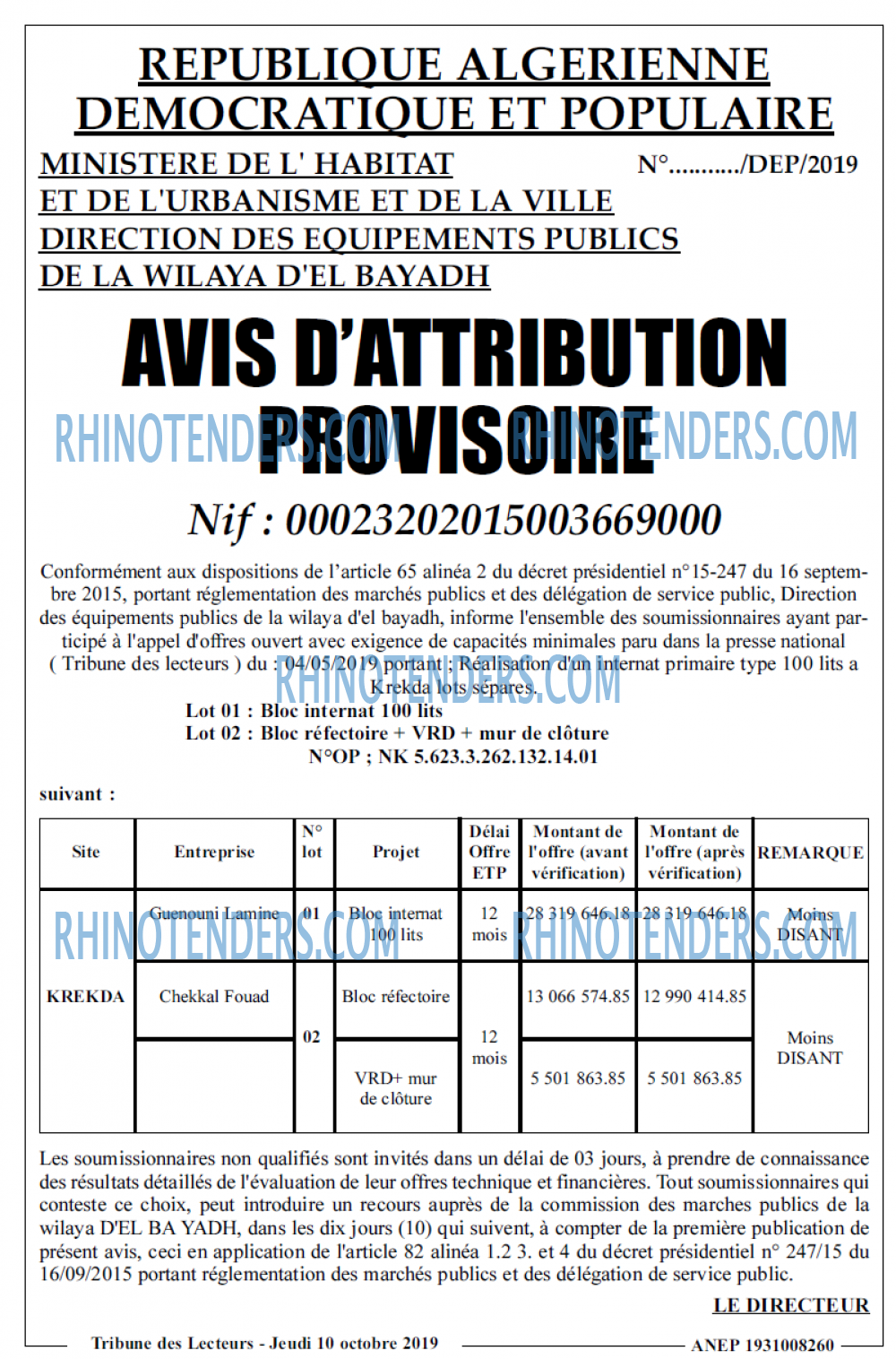 TRIBUNE DES LECTEURS