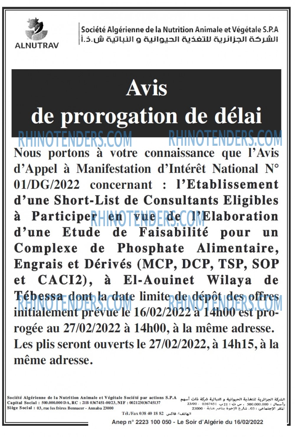 LE SOIR D'ALGERIE