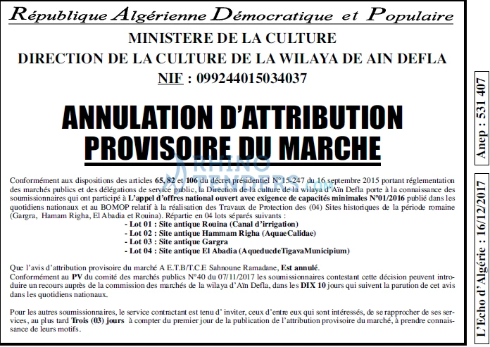 L'ECHO D'ALGERIE