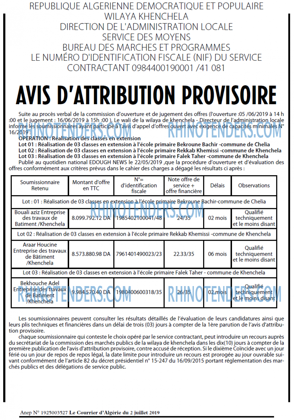 Le Courrier d'Algerie