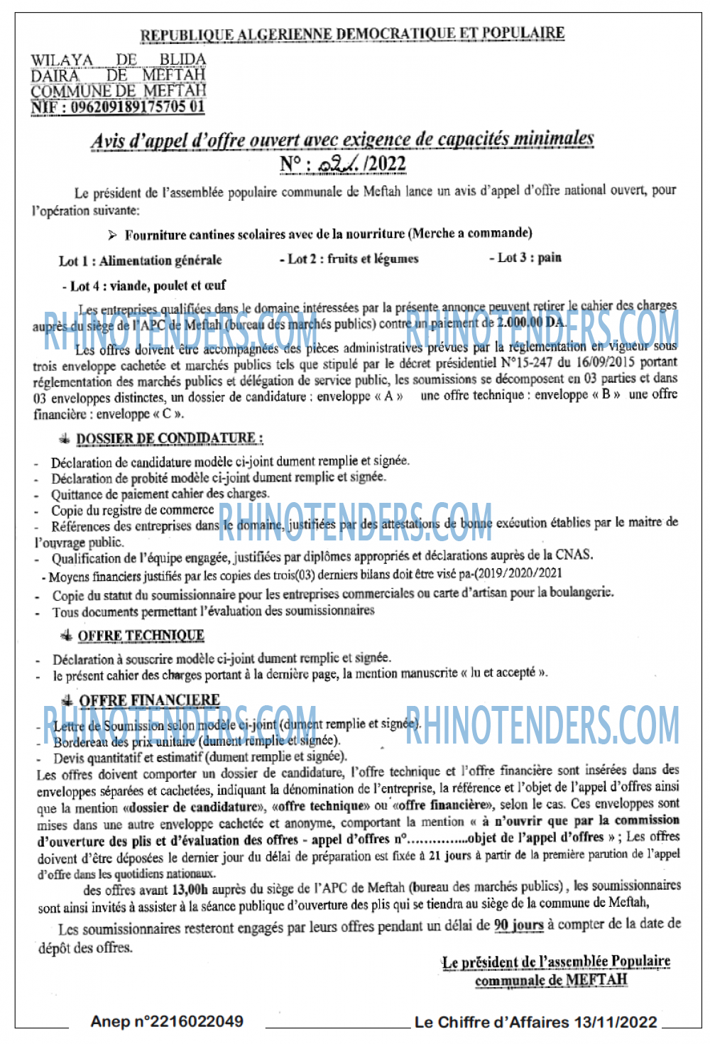Le Chiffre d'Affaires