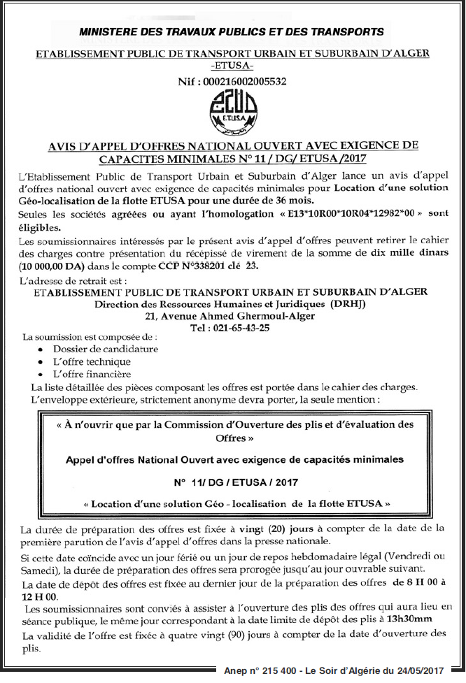 LE SOIR D'ALGERIE