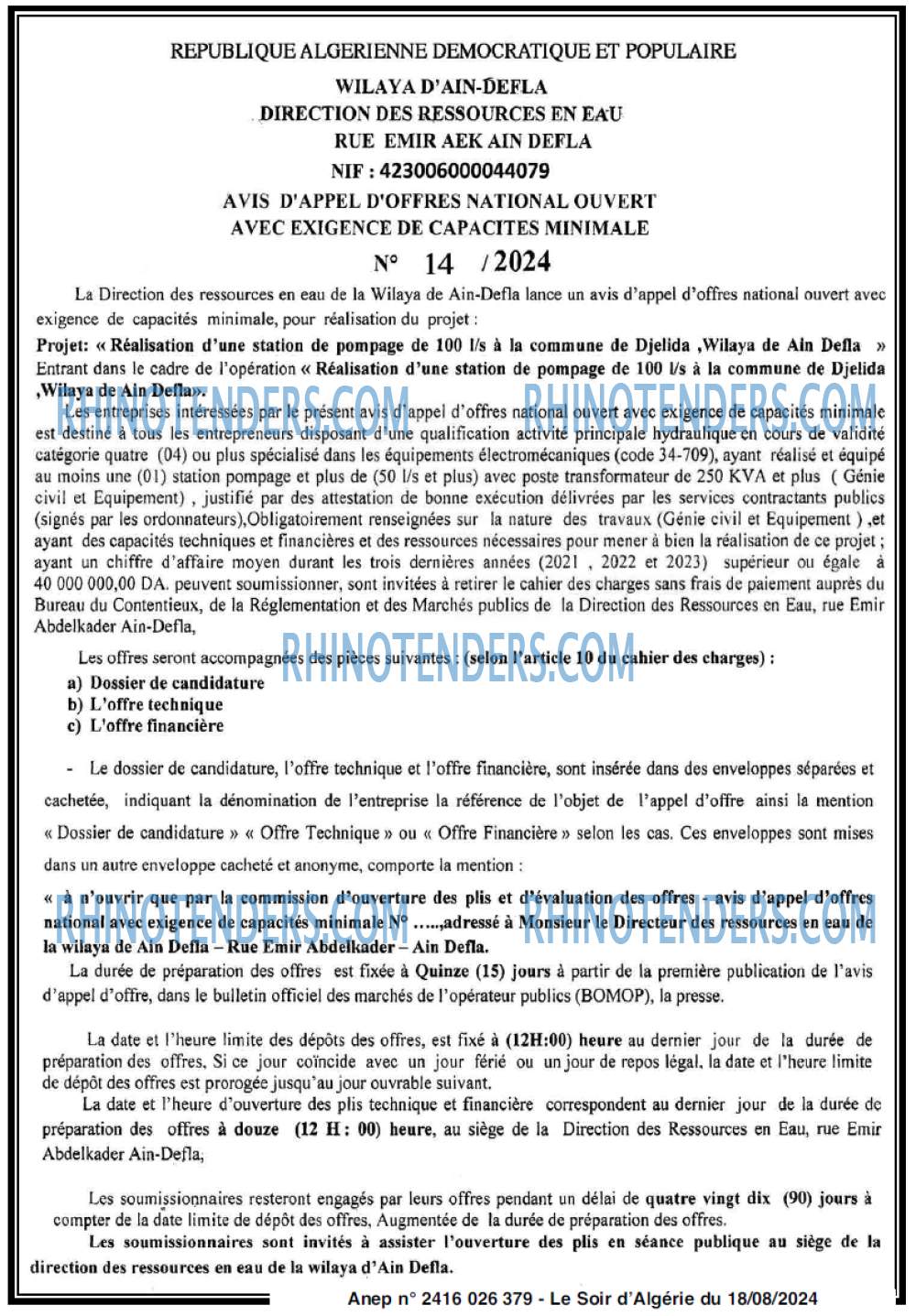 LE SOIR D'ALGERIE