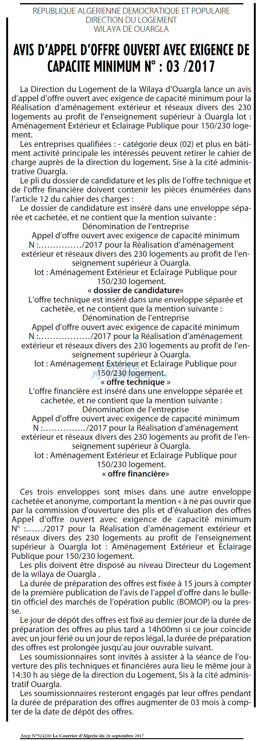 Le Courrier d'Algerie