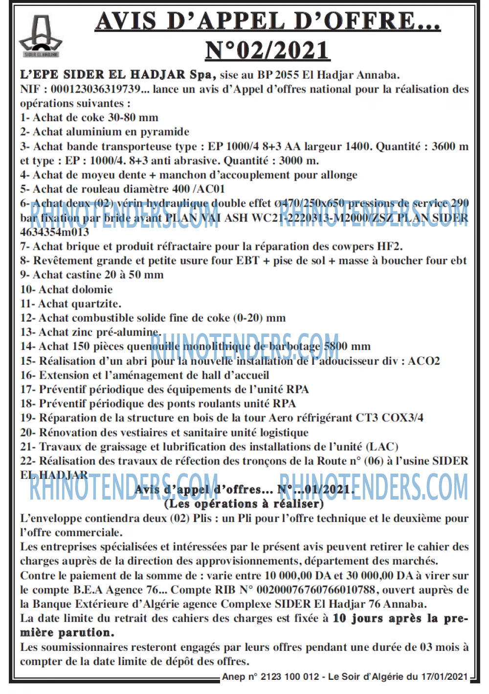 LE SOIR D'ALGERIE