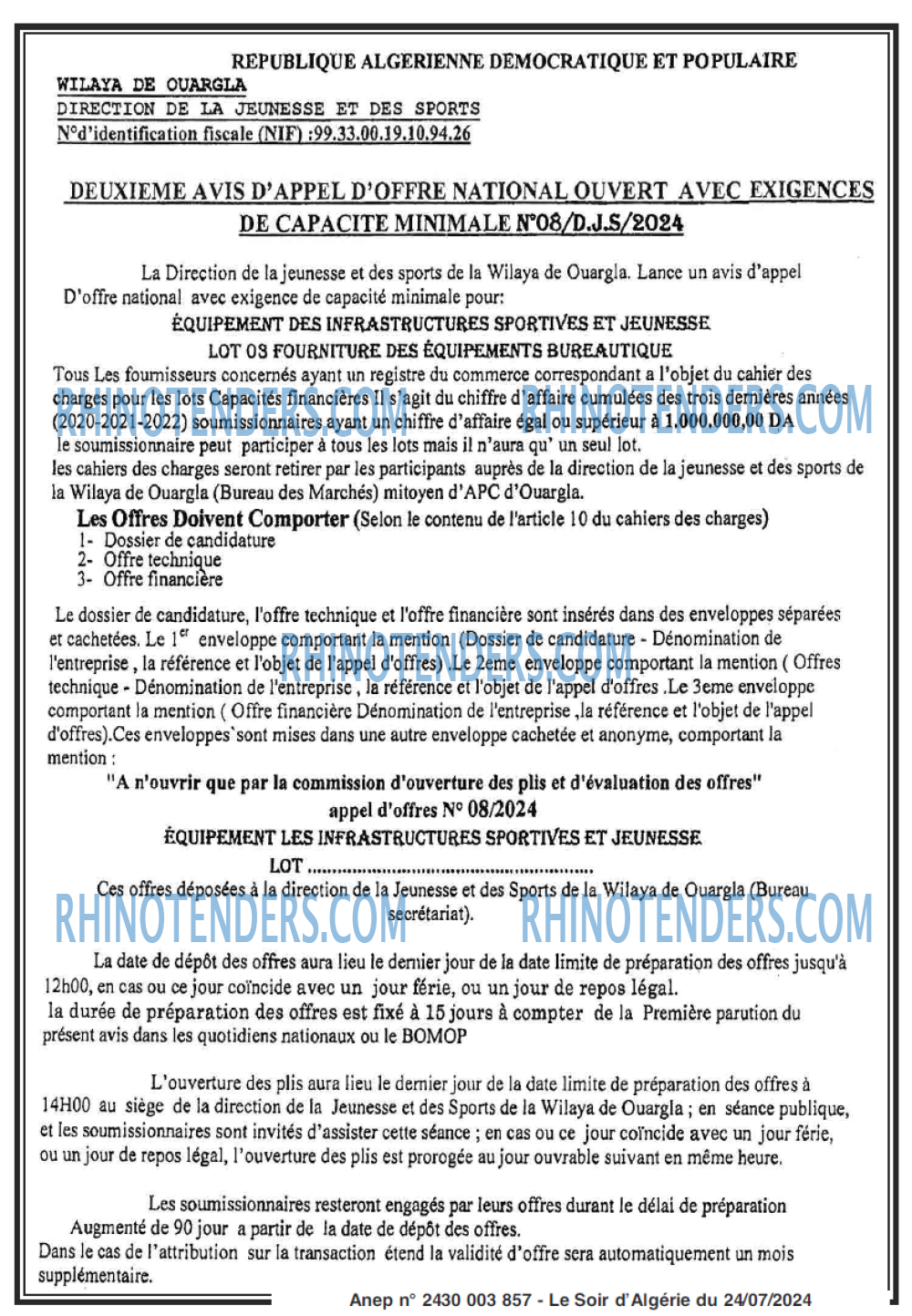 LE SOIR D'ALGERIE