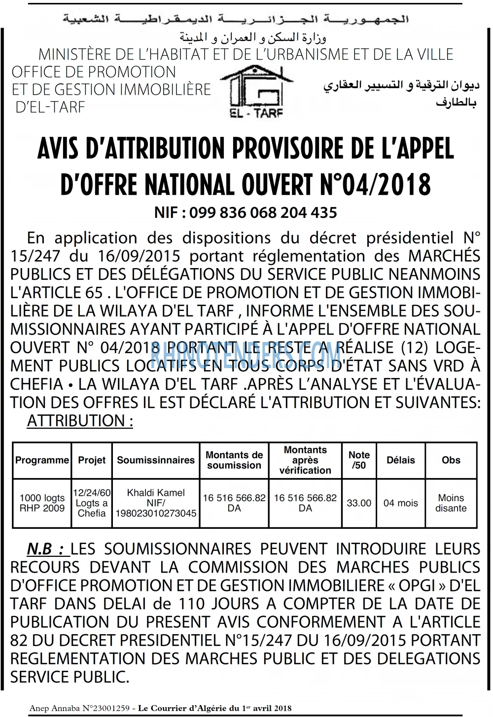 Le Courrier d'Algerie