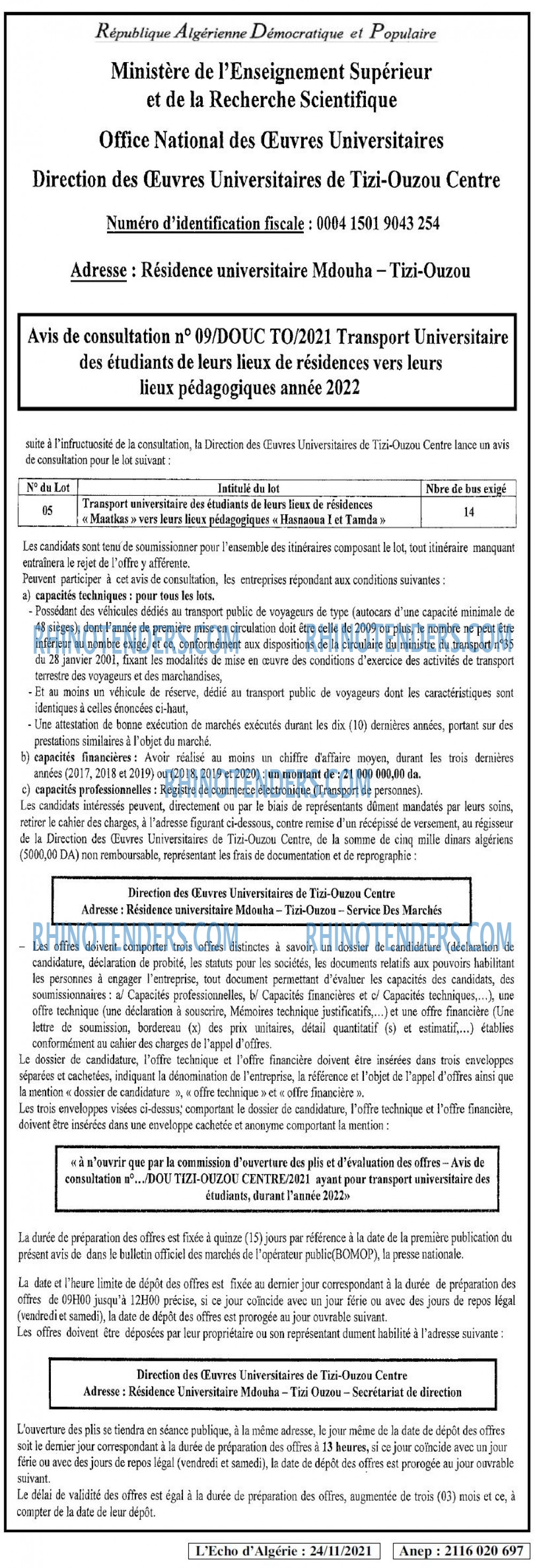 L'ECHO D'ALGERIE