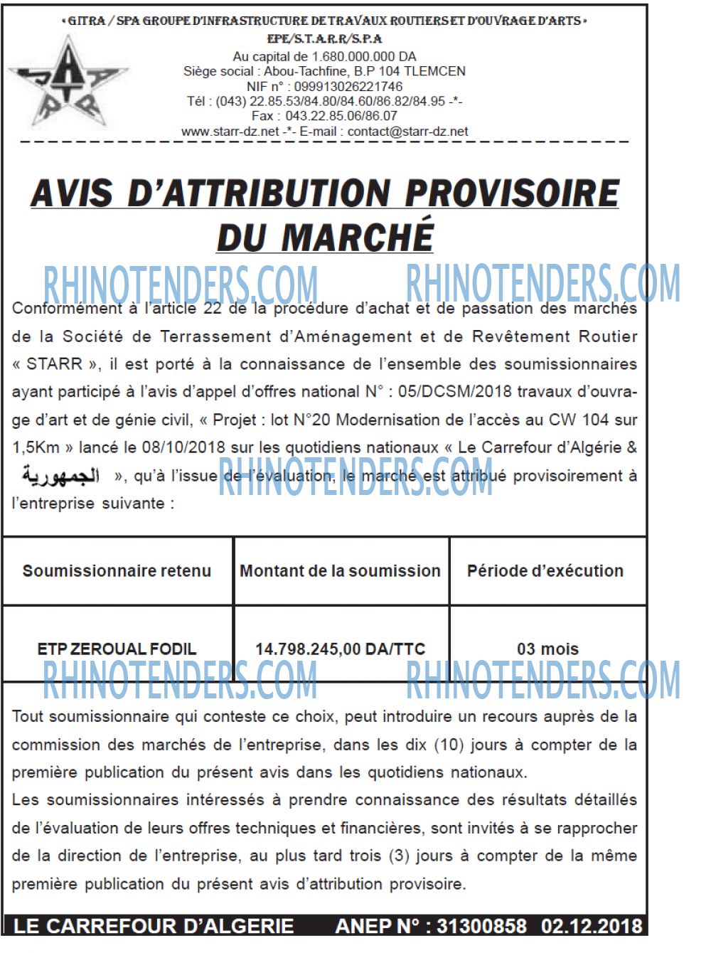 Le Carrefour d'Algérie