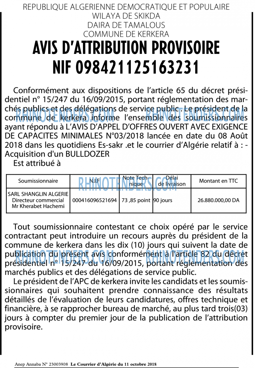 Le Courrier d'Algerie