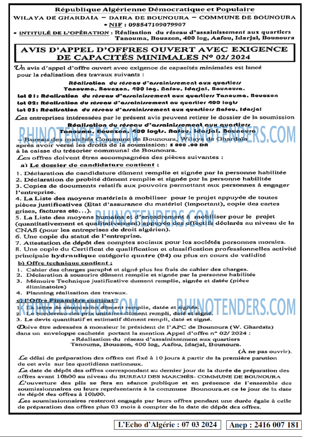 L'ECHO D'ALGERIE