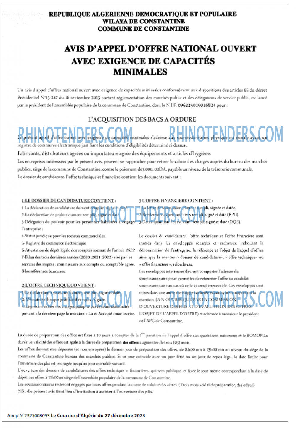 Le Courrier d'Algerie