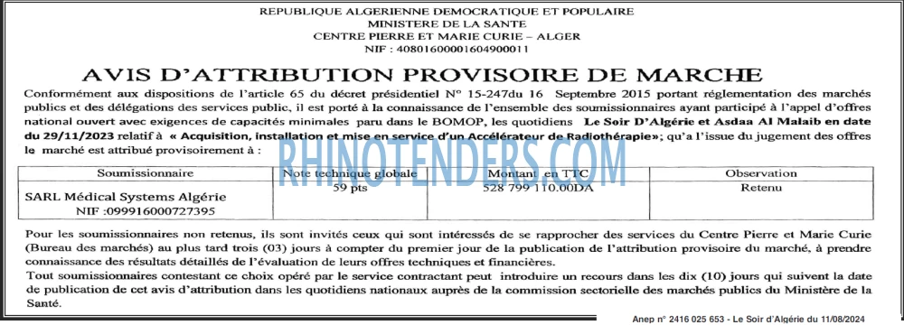 LE SOIR D'ALGERIE