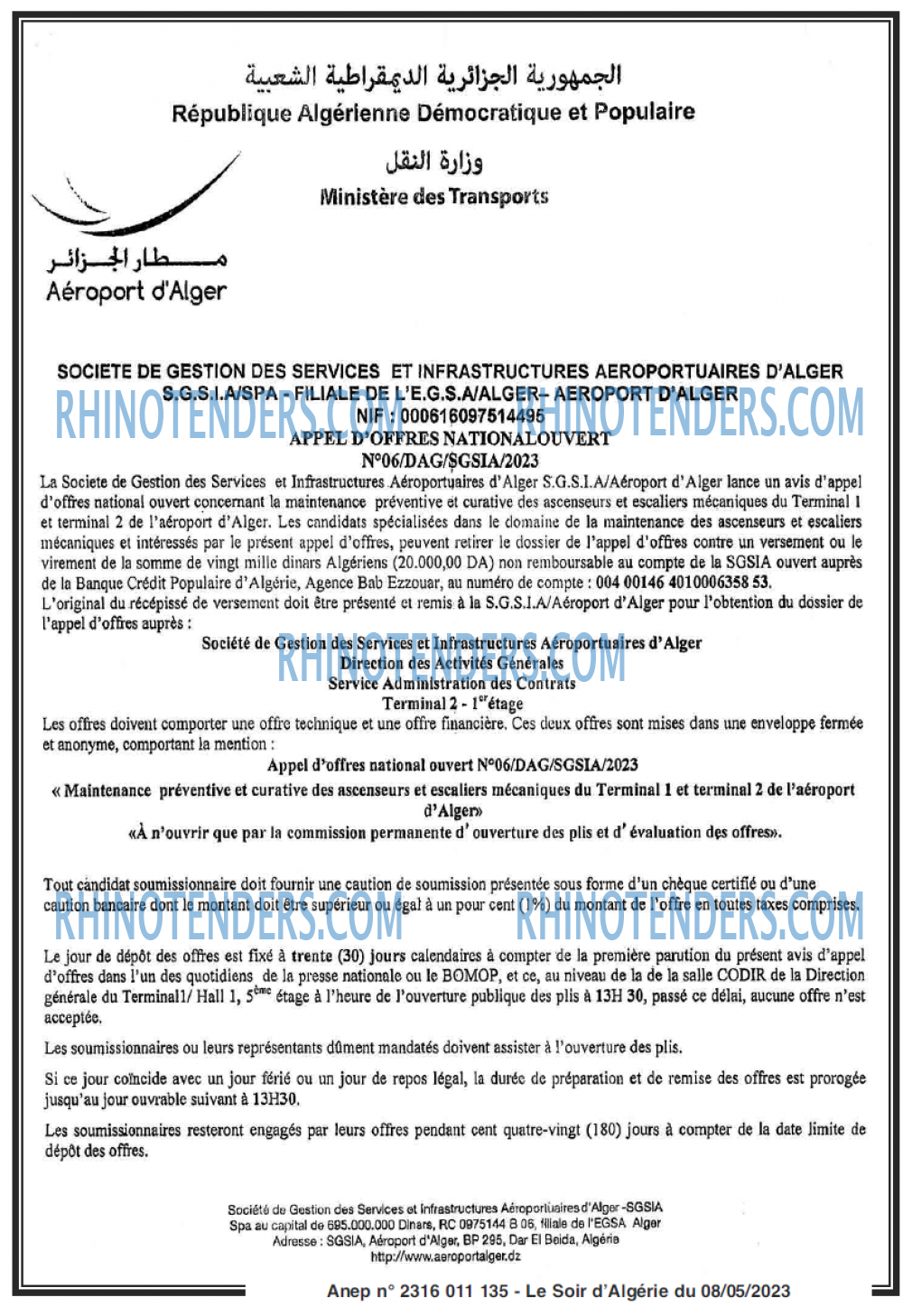 LE SOIR D'ALGERIE