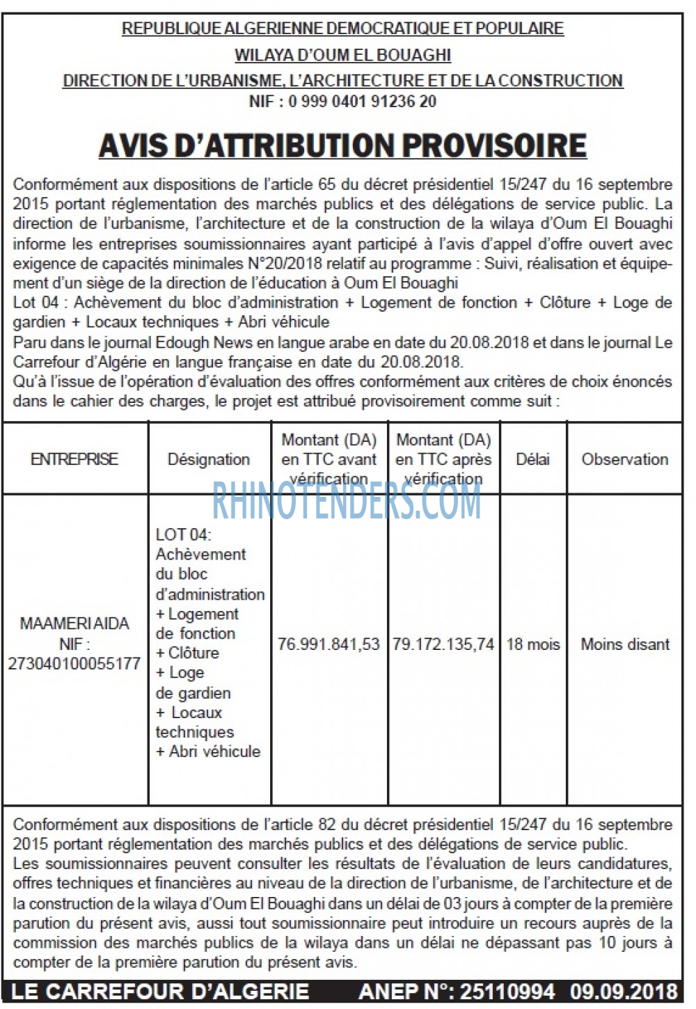 Le Carrefour d'Algérie