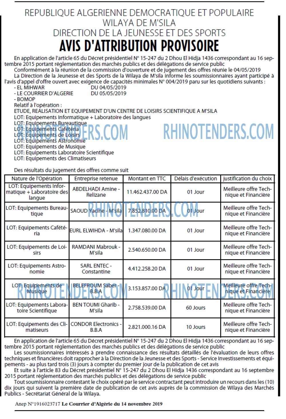 Le Courrier d'Algerie