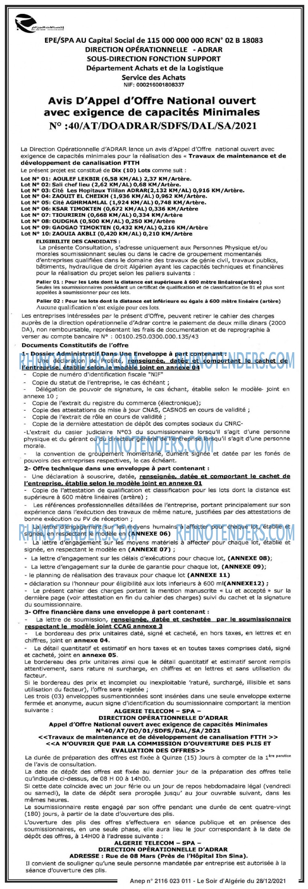LE SOIR D'ALGERIE