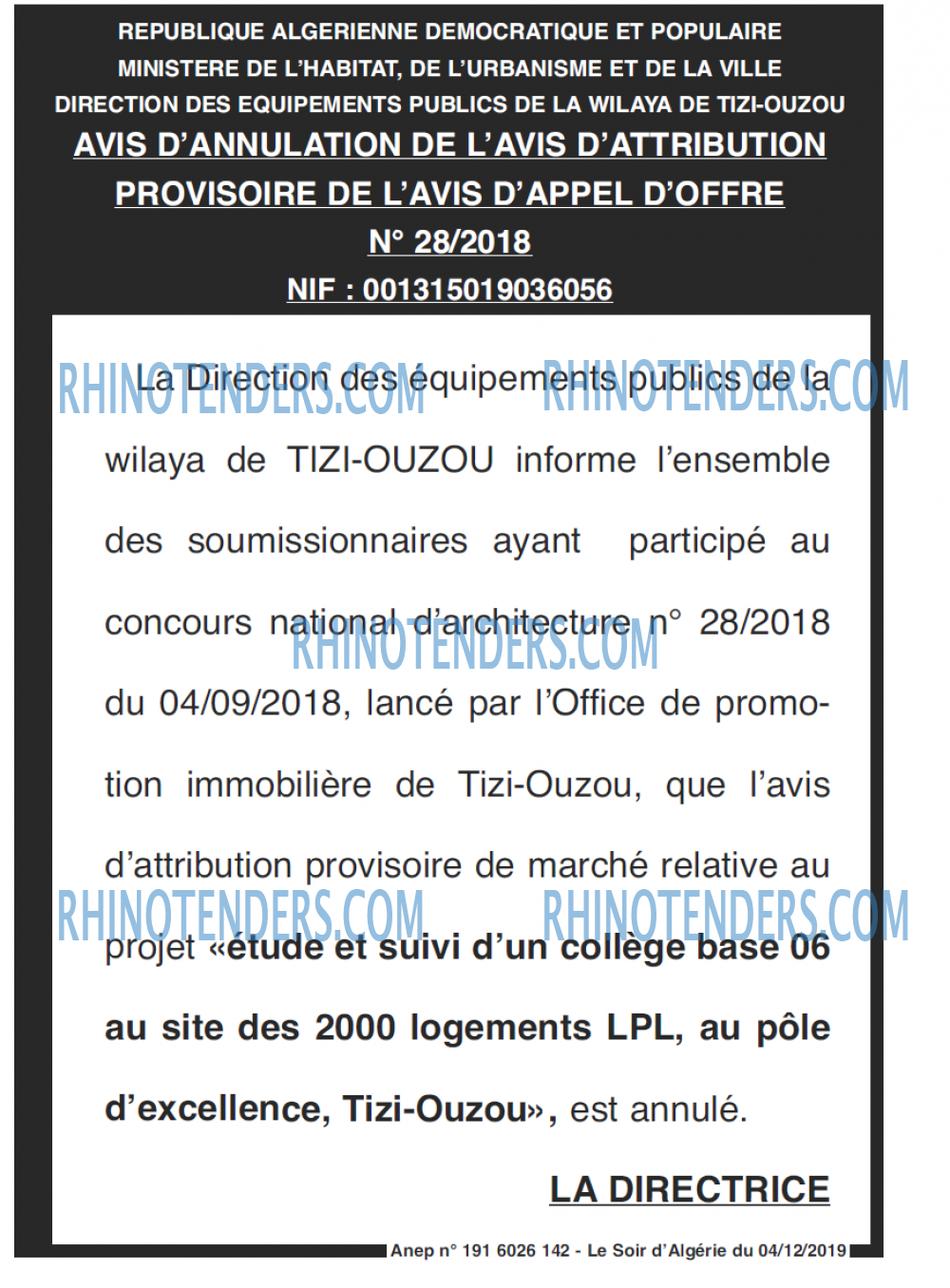 LE SOIR D'ALGERIE