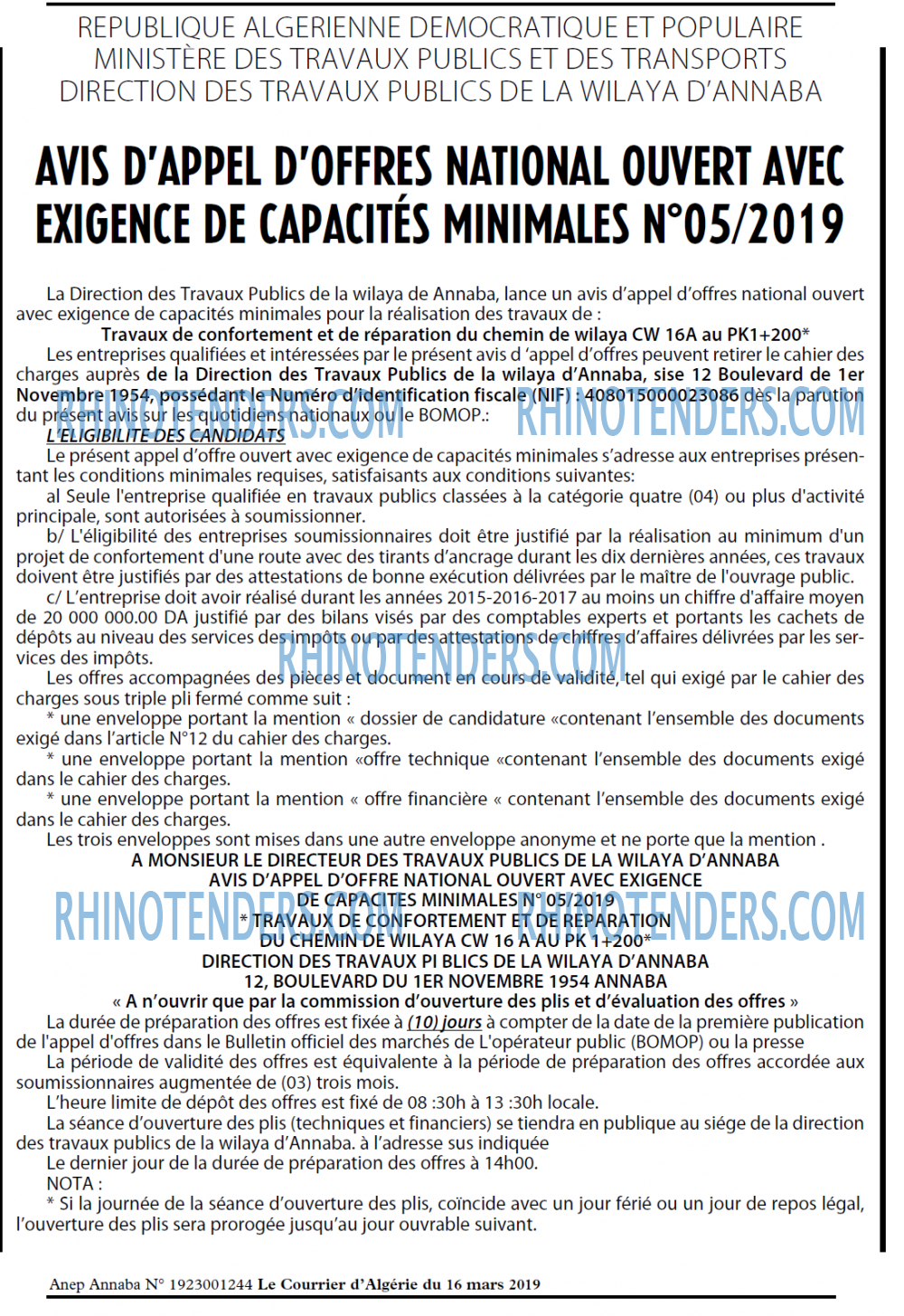 Le Courrier d'Algerie