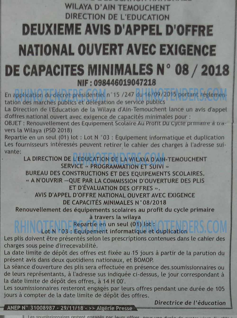 ALGERIE PRESSE