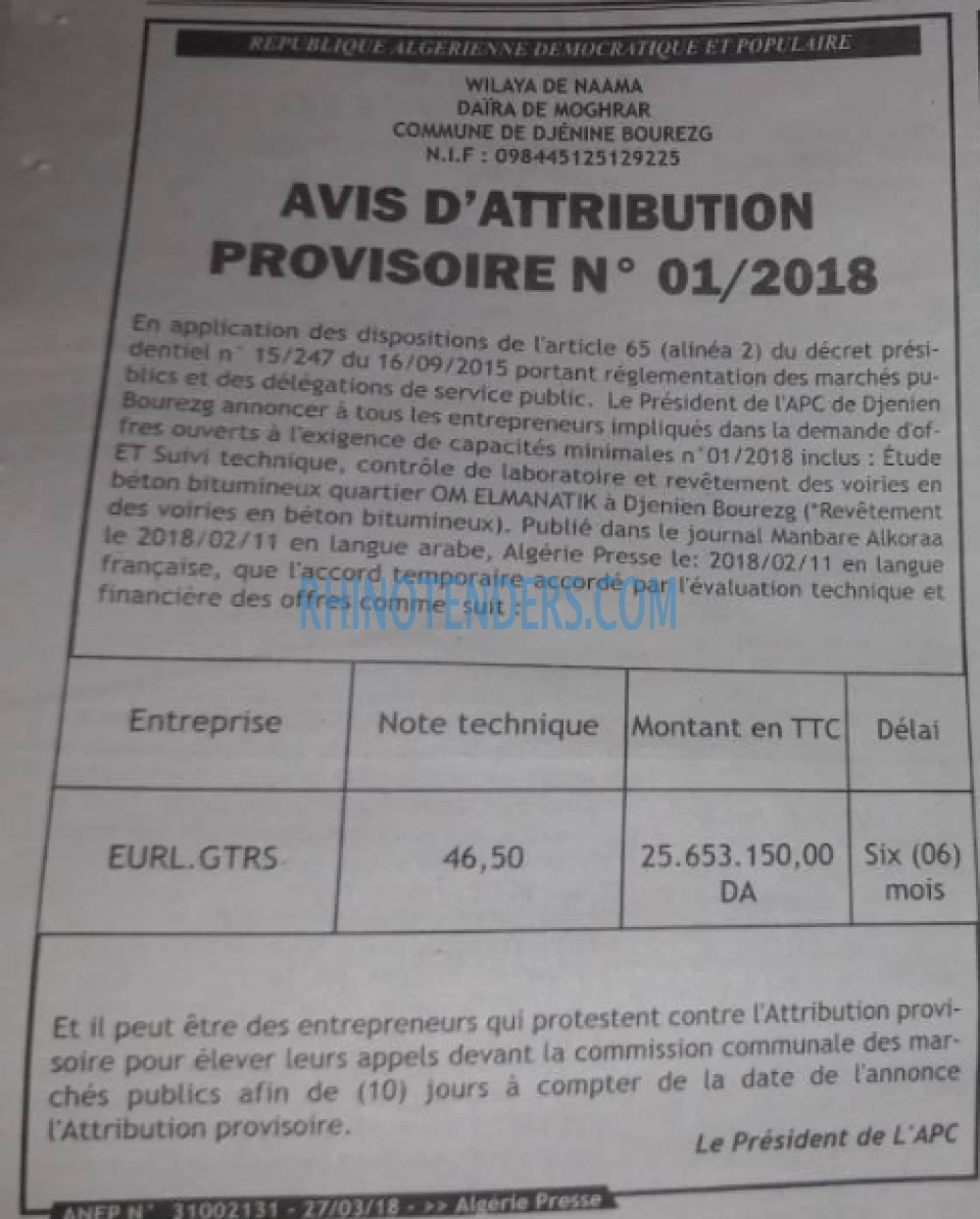 ALGERIE PRESSE