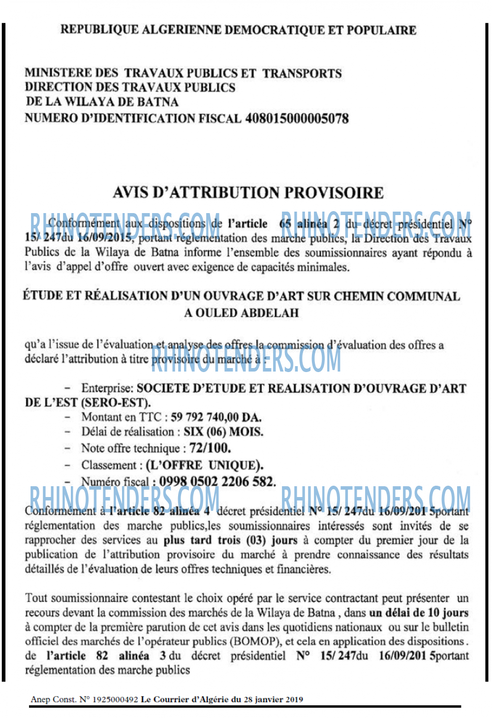 Le Courrier d'Algerie