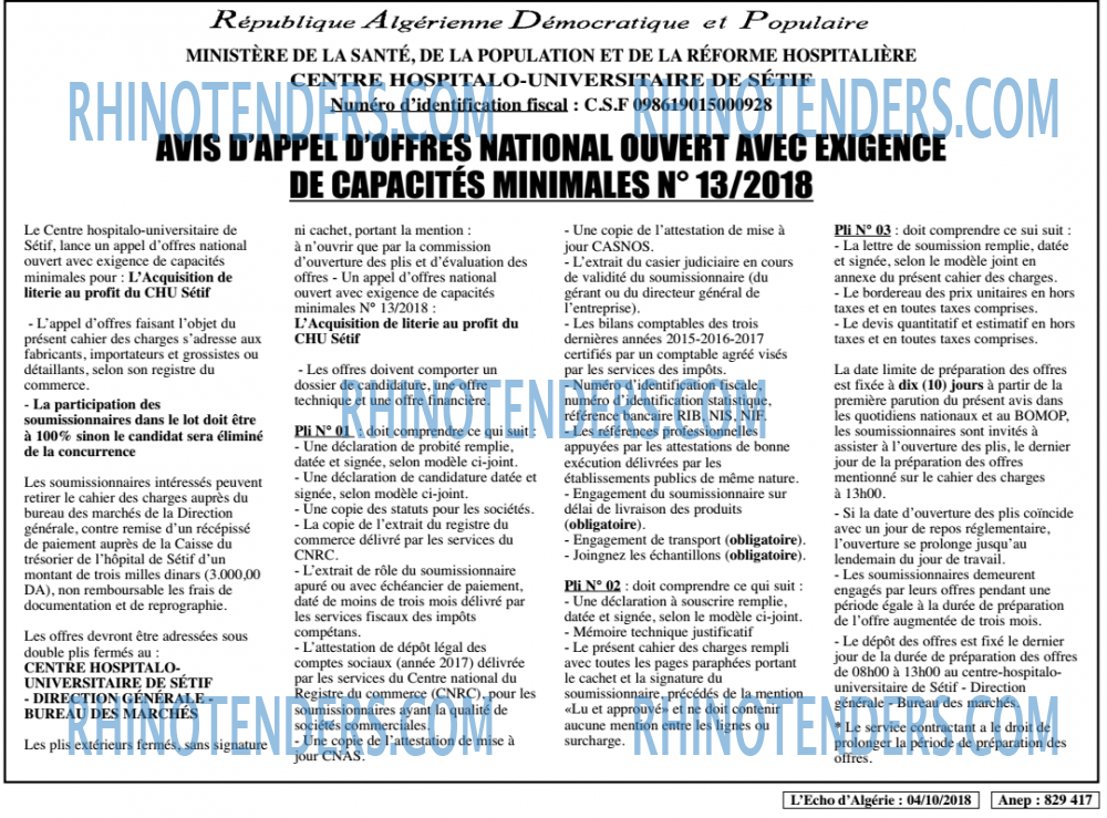 L'ECHO D'ALGERIE