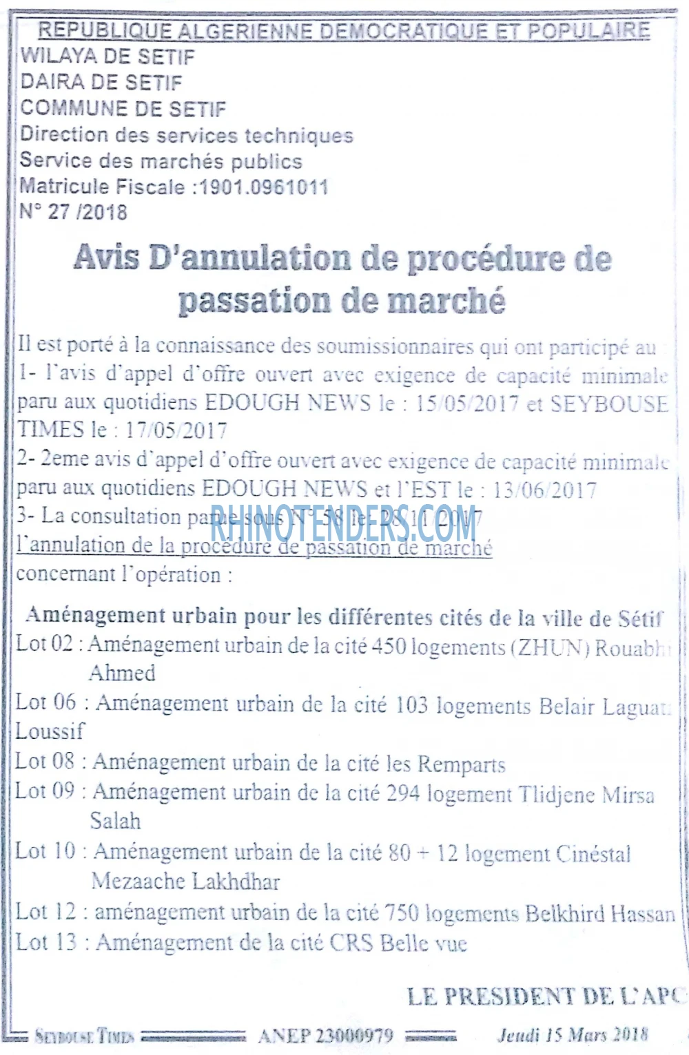 SEYBOUSSE TIMES