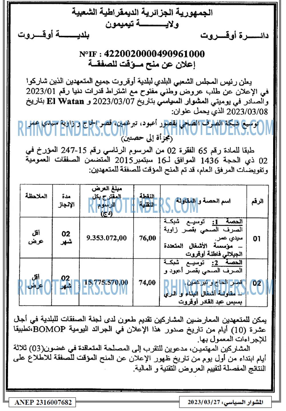 المشوار السياسي