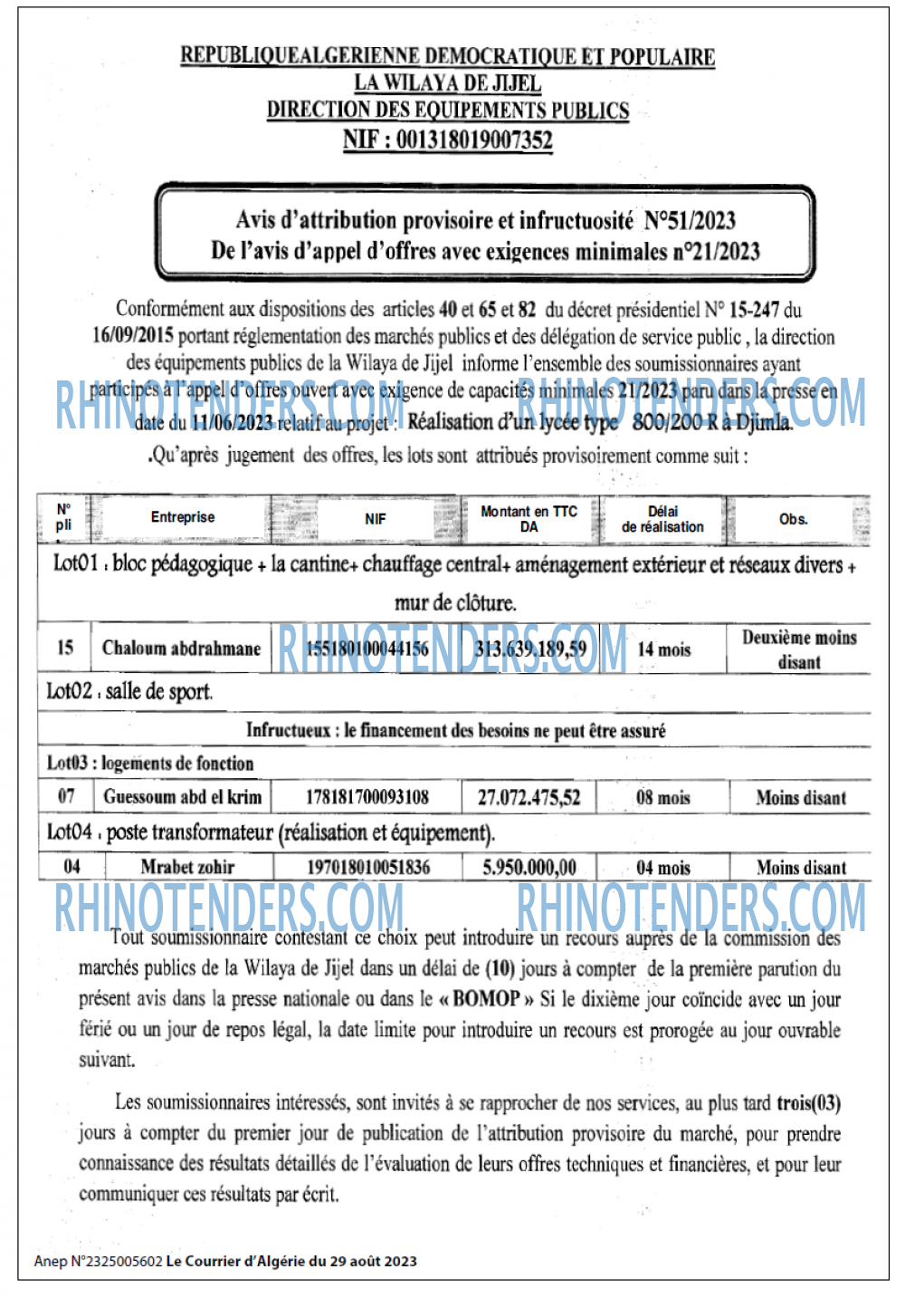 Le Courrier d'Algerie
